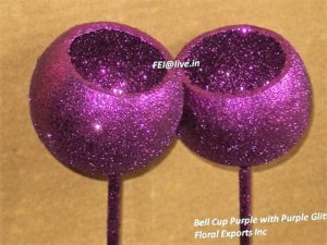 Bell Cup Purple with Purple Glitter