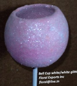 Bell Cup White with White Glitter1