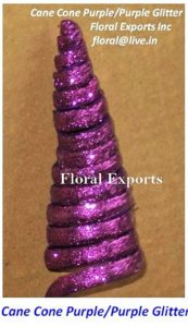 CANE CONE PURPLE & PURPLE GLITTER