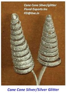 CANE CONE SILVER & SILVER GLITTER