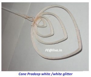 CANE PRADEEP WHITE & WHITE GLITTER