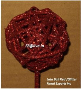 LATA BALL RED & RED GLITTER