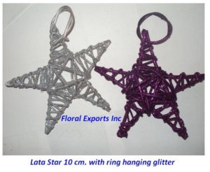 LATA STAR 10 CM. WITH RING HANGING GLITTER