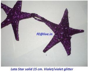 LATA STAR SOLID 15 CM. VIOLET & VIOLET GLITTER