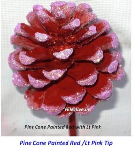 PINE CONE RED & LT PINK TIP