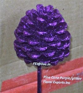 Pine Cone Purple with Purple Glitter