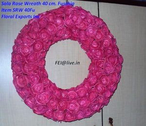 Sola Rose Wreath 40 cm. Fuschia