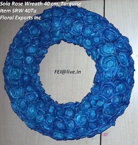 Sola Rose Wreath 40 cm. Turquise