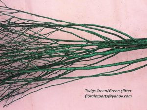 Twigs Green with Green Glitter