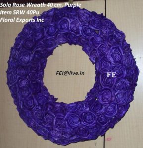 Sola Rose Wreath 40 cm. Purple